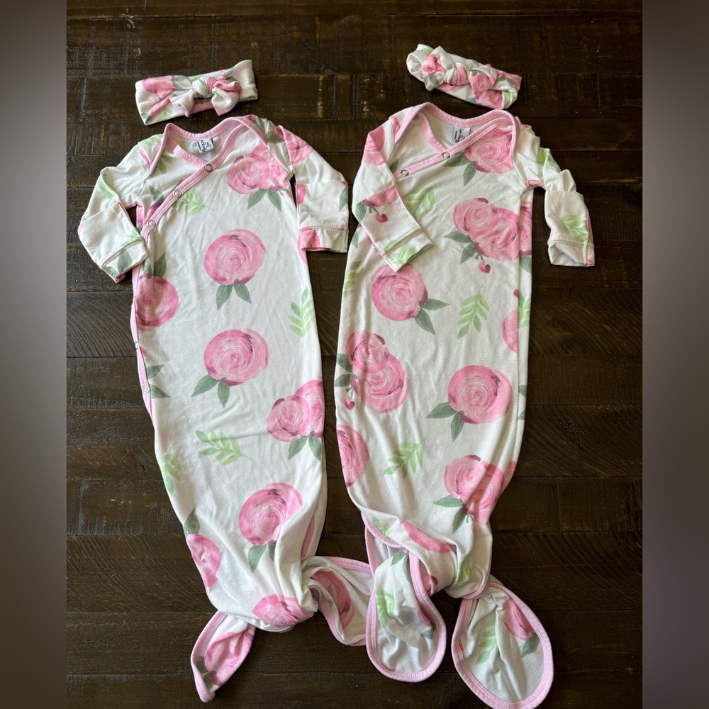 NB Twins Copper Pearl Knotted Gown